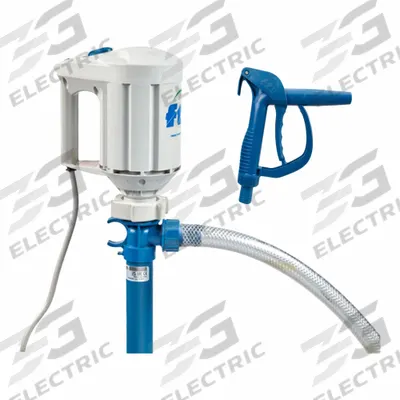 FINISH THOMPSON Electric Drum Pump: Pump with Hose & Nozzle, 4/5 hp HP, 115 V AC, 37 gpm - Centrifugal Electric Drum Pumps