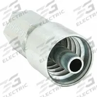 PARKER Hydraulic Crimp Fitting: Steel x Steel, Straight, -8 For Hose Dash Size, Female x Genderless (MPN 10243-8-8). Key specifications — Fitting Gender: Female x Genderless; Fitting Connection Type: NPTF x Crimp; Thread Size: 1/2"-14; For Hose Dash Size: -8; Brand: PARKER.