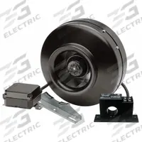 In-Line Duct Fan: 153 cfm Max., 4 in Duct, 84 W, 115V AC, 1 Ph, IP44, Galvanized Steel (MPN DBF-100XC). Key specifications — Includes: Mounting Bracket; Brand: SOLER & PALAU; Speed Controllable: Yes; High-Efficiency Motor: No; Nameplate Voltage: 115V AC; Number of Speeds: 1; Airflow @ 0.000 in SP - Range: 0 to 249 cfm; High-Efficiency Motor_Broad: Standard-Efficiency Motor.