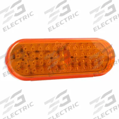 GROTE Stop/Turn/Tail Light: LED, Turn Signal Light, Amber, Oval, 2 5/16 in Overall Ht - Turn Signal Lights