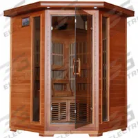 HEATWAVE Infrared Sauna: Corner, Cedar Wood, 3 Max Occupancy, 7 Heaters, 53 in Overall Lg, Carbon (MPN BSA1312). Key specifications — attr994863: Dual Interior and Exterior LED Control Panels.