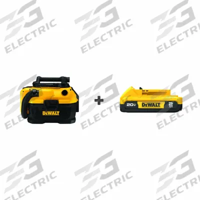 DEWALT Handheld Vacuum Kit: 34 cfm Air Flow, 5 lb Wt, 2 gal Vacuum Capacity, Includes Battery - Cordless Handheld Vacuums
