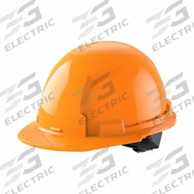 MILWAUKEE Hard Hat: Orange, No Graphics, Swing Ratchet (4-Point), Ratchet, Polyethylene - General Purpose Front-Brim Hard Hats (Type 1, Class E)