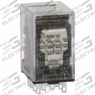SCHNEIDER General Purpose Relay: Socket Mounted, 6 A Current Rating, 120V AC, 4PDT - Socket-Mounted Relays
