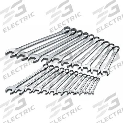 SK PROFESSIONAL TOOLS Combination Wrench Set: Alloy Steel, Chrome, 23 Tools - Metric 12-Point Combination Wrench Sets