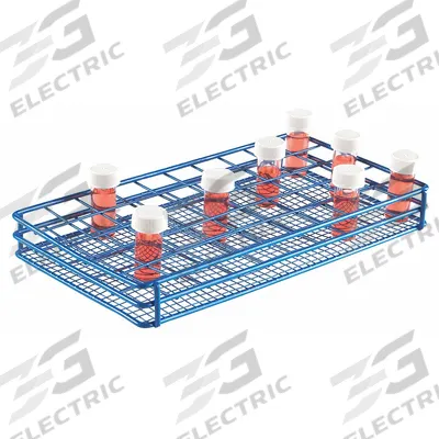 HEATHROW SCIENTIFIC Tube Rack: Wire, Blue, (50) Wells, 50 Compartments - Lab Storage Racks