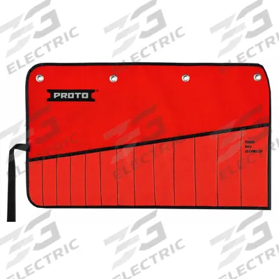 PROTO Wrench Roll: Red, 15 in Overall Lg, Canvas - Wrench Rolls & Racks