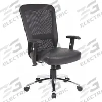 BOSS Office Chair: Ht, Black, Leather & Mesh Material, 19 1/2 in Back Ht, 20 in Seat Wd (MPN B580C). Key specifications — attr982877: Chrome; attr982913: Yes; attr982865: Black; attr982870: BOSS; attr982901: Black.
