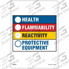 BRADY HMIG Label: 10 in Ht, 7 in Wd, Polystyrene, Adhesive, 7 in x 10 in, 25 PK (MPN 20037VLS). Key specifications — Material: Polystyrene.