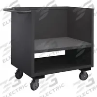 APPROVED VENDOR Raised-Platform Box Truck: 1,200 lb, 54 1/2 in L x 30 3/8 in W x 41 1/2 in H, Flat (MPN 3SLT-EX3048-2K-6PU-95). Key specifications — Material: Steel; Color: Gray; Brand: APPROVED VENDOR; Caster/Wheel Configuration: (2) Swivel.