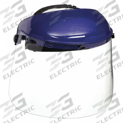 MCR SAFETY Face Shield: Clear, Uncoated, Reusable, 15 1/2 in Visor Wd, 8 in Visor Ht - Medical Single-Crown Face Shields