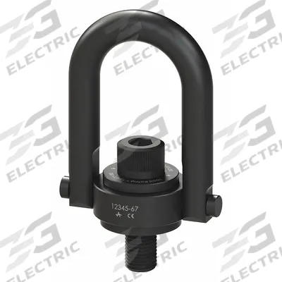 ADB HOIST RINGS Hoist Ring: Pivot/Swivel, Black Oxide-Coated Steel, 1/4"-20 - Pivot & Rotate Hoist Rings