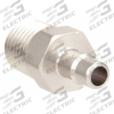 PNEUMADYNE Barbed Fitting Adapter: 1/4 in ID Size, Barbed x MNPT, Brass - Nickel-Plated Brass Barbed Tube Fittings