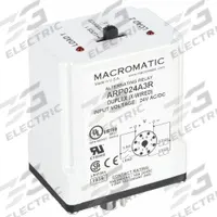 MACROMATIC Alternating Relay: Socket Mount, 24V AC/DC, 8 Pin, DPDT (MPN ARP024A3R). Key specifications — Contact Rating (AC): 10 A @ 240V; Contact Rating (DC): 10 A @ 24V; Manufacturer Part Number: ARP024A3R; Base Type: Octal; Brand: MACROMATIC; Mounting Style: Plug-In.