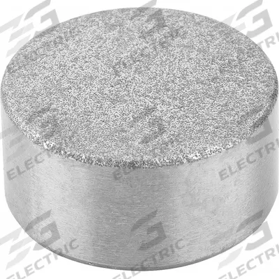 KIPP Rear-Mount Insert w/Diamond Face: 25 mm Dia, M6, 12 mm Ht, Abrasive Grit - Rear-Mount Stainless Steel Inserts with Abrasive Diamond Face