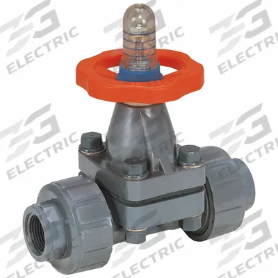 HAYWARD Diaphragm Valve: 1/2 in, CPVC, 2-Way, NPT x Socket, 150 psi Max Pressure (CWP) - CPVC Diaphragm Valves for Chemicals with Position Indicators
