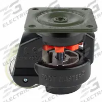 FOOT MASTER Plate Caster: Polyurethane Tread, 63 mm Wheel Dia, 103 mm Mounting Ht, Medium Duty (MPN GD-80-F-HUP-FBL). Key specifications — Brand: FOOT MASTER; Frame Color: Black.