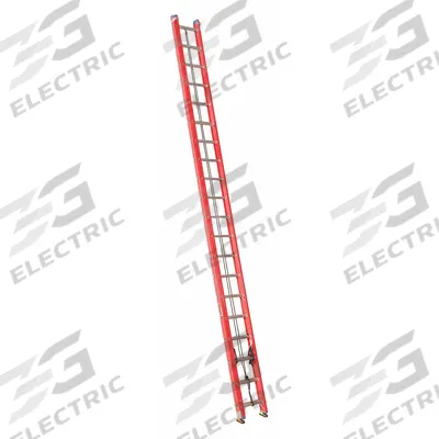 WESTWARD Extension Ladder: 40 ft Ladder Size, Fiberglass, 300 lb Load Capacity, 93 lb Wt - Non-Conductive Fiberglass Extension Ladders