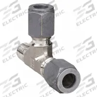 PARKER Compression Tee Fitting: 1/4 in OD x 1/8 in Pipe x 1/4 in OD size, Stainless Steel, Ferulok (MPN 4 RBU-SS). Key specifications — Series: Ferulok; Brand: PARKER.