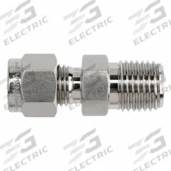 BRENNAN INDUSTRIES Compression Fitting Straight: 1/8 in OD x 1/16 in Pipe Fitting Size (MPN NS2404-02-01-SS). Key specifications — Series: NS2404; Brand: BRENNAN INDUSTRIES.