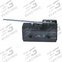 OMRON Snap Action Switch: Hinge Lever Actuator, 3NO/3NC, Solder (MPN DZ-10GV-1A). Key specifications — AC Contact Rating: 2 A @ 480 V; Electrical Connection: Solder; Series: DZ; Brand: OMRON.