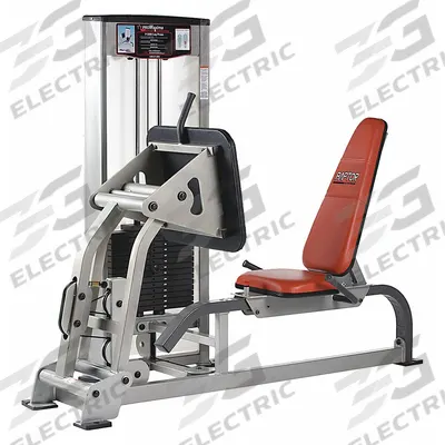 PROMAXIMA Seated Leg Press: Steel, Powder Coated, Gray, Orange, Vinyl, 72 in Overall Lg - Hip & Leg Machines