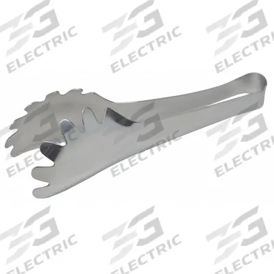 CARLISLE Pasta Tongs: 8 in Overall Lg, Silver, Stainless Steel, Silver - Serving Tongs