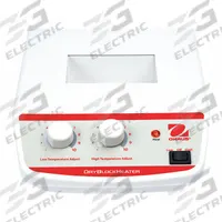 OHAUS Heat Block: 12 3/8 in Overall Dp, 3 1/2 in Overall Ht, 8 in Overall Wd, 150°C Op Temp - Max (MPN HB1AL). Key specifications — Brand: OHAUS; Display Type: Analog; Accuracy: +/-1.0 °C.