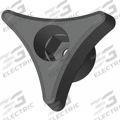 INNOVATIVE COMPONENTS Hand Knob: 3 Point, Plastic, #10 Thread - Snap-Lock 3-Arm Knobs