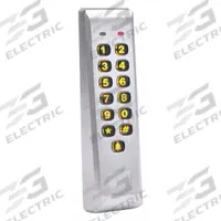 LINEAR Electromagnetic Access Keypad: 6 1/2 in Ht, 1 1/8 in Dp, 1 11/16 in Wd, Black, Black (MPN 212ILM-AL). Key specifications — Color: Black; Brand: LINEAR.