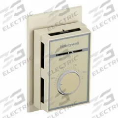 HONEYWELL Line Volt Mechanical Tstat: Heat or Cool, Auto, 44° to 86°F, Exposed Dial, 120 to 277V AC (MPN T651A3018/U). Key specifications — Application: Heat or Cool; System Settings: Auto; Switch Type/Action: SPDT, Open/Close on Rise; Temperature Control Range: 44° to 86°F; Stages: 1H/1C; Voltage: 120 to 277V AC; Brand: HONEYWELL; Control Type: Exposed Dial.