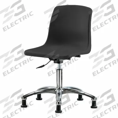 BLUE RIDGE ERGONOMICS Shell Chair: Black, Plastic Material, 17 in Back Ht, 16 in Seat Wd - Armless Office Chairs