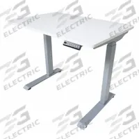 VICTOR Electric Sit-Stand Desk: White, Steel/Wood, 36 in Overall Wd, 23 5/8 in Overall Dp, White (MPN DC830W). Key specifications — Frame Color: White; Frame Material: Wood; Brand: VICTOR; Includes: Control Panel; Desktop Color: White; Desktop Material: Wood.
