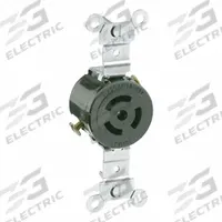 LEVITON Locking Receptacle: Non-NEMA, Black, 125/250V AC, 10 A_15 A Current Rating, 3 Poles, 3 Wires (MPN 7582). Key specifications — Brand: LEVITON.