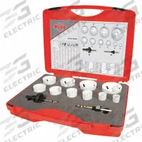 ROTHENBERGER Hole Saw Kit: 12 Pieces, 38 mm Max. Cutting Dp, High Speed Steel, 7 Teeth per Inch (MPN 126304). Key specifications — attr1098178: 7; attr1098172: ROTHENBERGER.