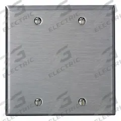 LEVITON Wall Plate: Blank, 2 Gang, Std Size (MPN 84025). Key specifications — Brand: LEVITON; Material: Stainless Steel.