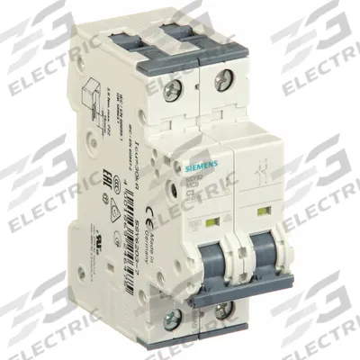 Siemens Supplementary Protector: 3 A Amps, 5kA at 400V AC, Screw Clamp, 5SY6, 400V AC - C-Curve, 2-Pole UL1077 DIN Rail-Mount Supplementary Protectors