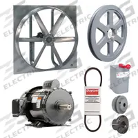 Exhaust/Supply Fan: Belt Drive, 48 in Blade, 2 hp, Totally Enclosed, 115/230V AC, 1 ph, Unassembled (MPN 7AR43). Key specifications — Brand: DAYTON; Motor Enclosure: Totally Enclosed Fan Cooled; Nameplate Voltage: 115/230V AC; Enclosure Design: Totally Enclosed Motor.