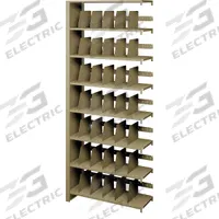 TENNSCO Add-On Open File Shelves: Open Back, 35 Dividers, 7 Shelves, 88 in Overall Ht, Sand, Steel (MPN 128848AC). Key specifications — attr988385: 128848AC; attr988386: Open; attr988387: TENNSCO; attr988391: Sand; attr988404: Powder Coated; attr988407: Shelf Supports; attr988411: Steel.