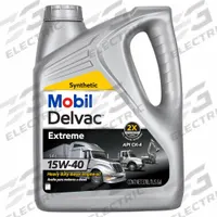 MOBIL Motor Oil: Synthetic, Biodegradable, 1 gal Size, 15W-40, Delvac (MPN 122448). Key specifications — SAE Grade: 15W-40; Brand: MOBIL; Biodegradable: Biodegradable; Compatible Engine Type: Diesel Engines; Compatible Vehicle Type: Trucks; Oil Series: Delvac.