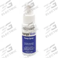 MEDI-FIRST Topical Antiseptic Spray: Spray, Isopropyl Alcohol, 2 oz Size (MPN 26802). Key specifications — Format: Spray; Product Type: Topical Antiseptic; Unit Package Type: Bottle; Active Ingredient: Isopropyl Alcohol; Manufacturer Part Number: 26802; Unitized: Bulk; Concentration: 70%; Brand: MEDI-FIRST.