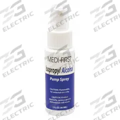 MEDI-FIRST Topical Antiseptic Spray: Spray, Isopropyl Alcohol, 2 oz Size (MPN 26802). Key specifications — Format: Spray; Product Type: Topical Antiseptic; Unit Package Type: Bottle; Active Ingredient: Isopropyl Alcohol; Manufacturer Part Number: 26802; Unitized: Bulk; Concentration: 70%; Brand: MEDI-FIRST.