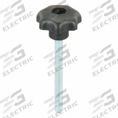 KIPP Hand Knob: 7 Point, Plastic w/ Steel Thread, M6 Thread, 60 mm Thread Lg - 7-Arm Knobs with Threaded Stud
