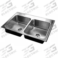 JUST MANUFACTURING Kitchen Sink: 43 in Overall Lg, 22 in Overall Wd, 7 1/2 in Bowl Dp, 19 in Bowl Lg (MPN DL2243A3-J). Key specifications — Brand: JUST MANUFACTURING; Color Family: Silver/Gray.