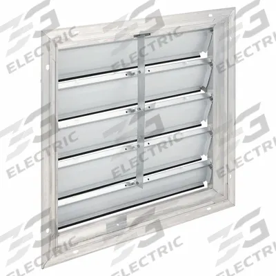 Dayton 23"H-W 5.75"L Aluminum Backdraft Damper: For 20 in Fan, Single Panel, 23 in H - Wall-Mount Backdraft Dampers