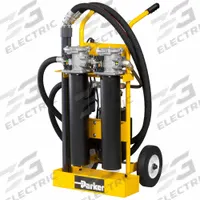 PARKER Hydraulic Oil Filter Cart: 5 gpm Max Flow Rate, 150 psi Max Pressure, 1 hp Motor Horsepower (MPN 5PFCC220Q10QBVPI1). Key specifications — attr95879: Electric; attr98908: PARKER.