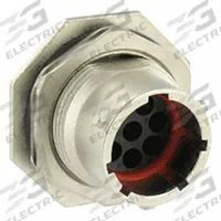 SOURIAU Electrical Connector: Trim Trio UTO 12, Jam Nut Receptacle, 8 Contacts, 10 A, IP68/IP69K (MPN UT07128PH6). Key specifications — Wire Size: 30 AWG to 14 AWG; Includes Contacts: Contacts Not Included; Brand: SOURIAU; Coupling Type: 1/3 Bayonet; IP Rating: IP68; Series: Trim Trio UTO; Contact Gender: Male; Voltage Rating: 125V (IEC).