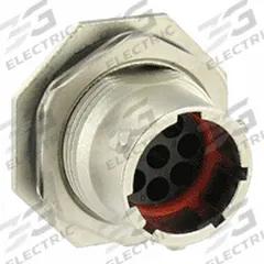 SOURIAU Electrical Connector: Trim Trio UTO 12, Jam Nut Receptacle, 8 Contacts, 10 A, IP68/IP69K (MPN UT07128PH6). Key specifications — Wire Size: 30 AWG to 14 AWG; Includes Contacts: Contacts Not Included; Brand: SOURIAU; Coupling Type: 1/3 Bayonet; IP Rating: IP68; Series: Trim Trio UTO; Contact Gender: Male; Voltage Rating: 125V (IEC).