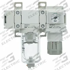 SMC Filter Regulator: AC-D Series, 1/4 in NPT, 5 micron, 0.85 MPa Max Op Pressure, Manual Drain (MPN AC30B-N02-Z-D). Key specifications — attr109419: SMC; attr109429: Die-Cast Aluminum; attr109463: Yes; attr109468: AC-D.