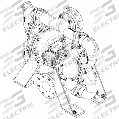 SANDPIPER Air Operated Double Diaphragm Pump: Aluminum Body, 4 in, Flange Connection - Aluminum Housing AODD Pumps